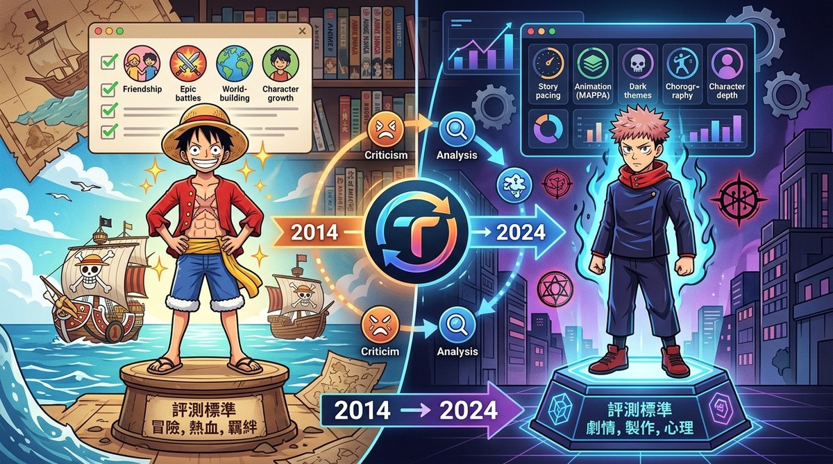 从《海贼王》到《咒术回战》：十年长跑动漫的评测标准有何不同？